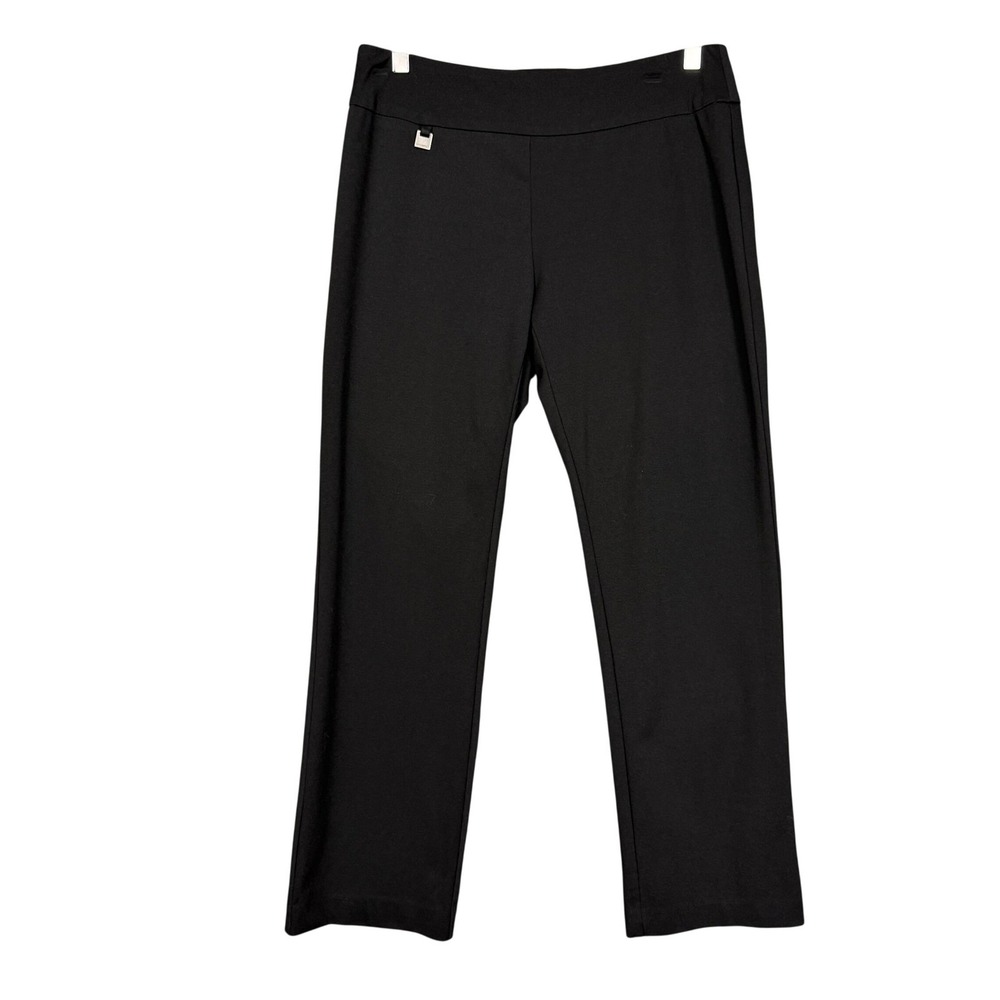 Slimsation by Multiples Pants Womens 6P Petite Black Stretch Straight Pull On